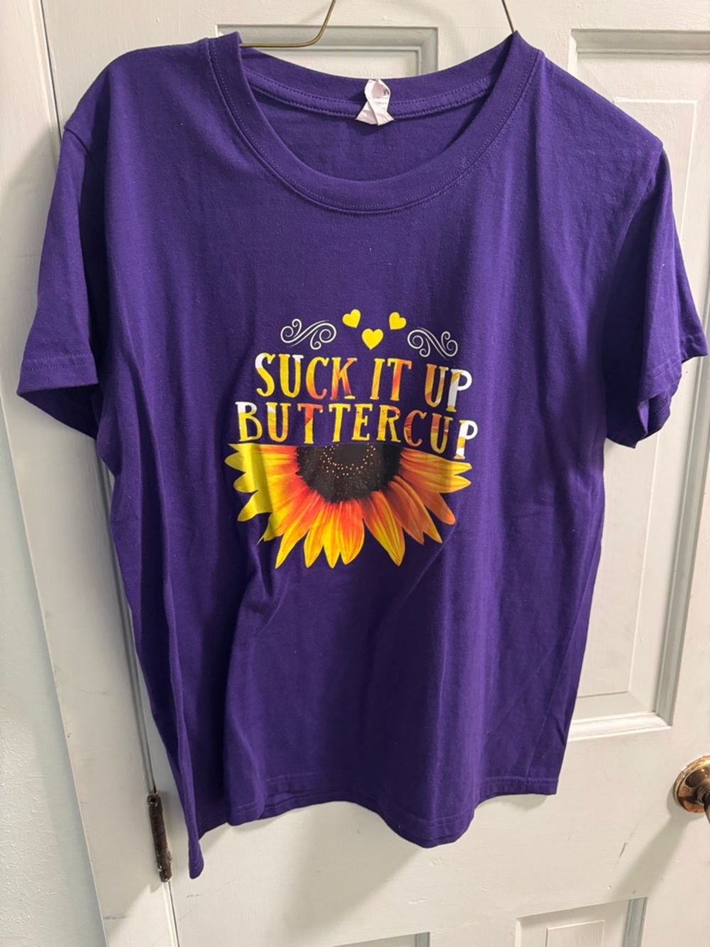 Purple 'Suck It Up Buttercup' Sunflower Graphic Tee